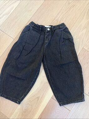 Zara Kids Black Elastic Waist Denim Jeans